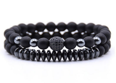 Men's Hematite Black Beads Bracelets