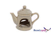 Ceramic Tea Pot Oil Burner with Lid - Sand