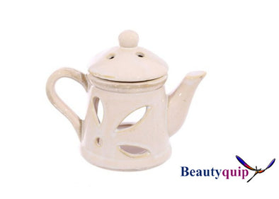 Ceramic Tea Pot Oil Burner with Lid - Blush