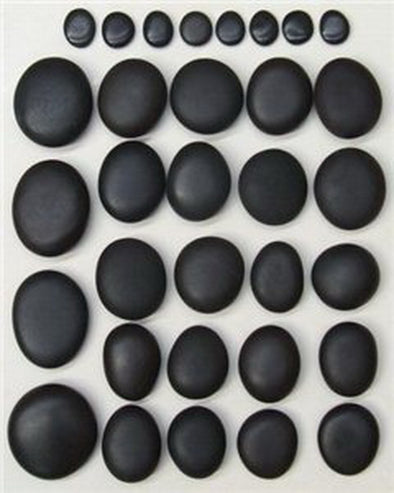 32 Piece Natural Basalt Stone Set