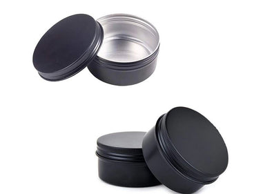 Aluminium Tins / Cosmetic Pots / Black 50gm