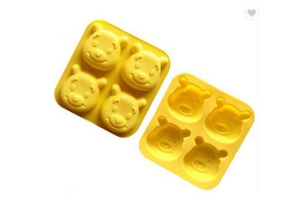 Soap Mold / Pooh Bear Face / 4 Cavities