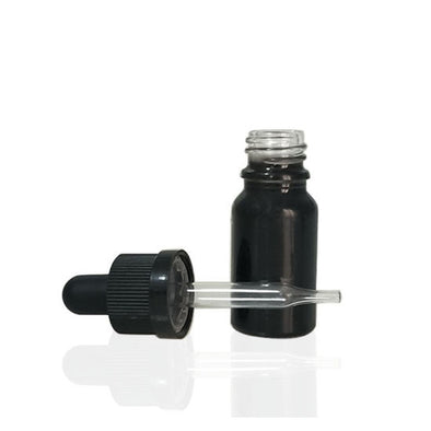Black Glass Essential Oil Bottle dropper 10ml