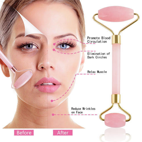 Rose Quartz / Facial Roller and Gua Sha Set Facial Massager gift box