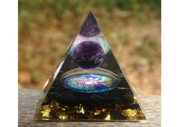 Pyramid Crystal Healing Amethyst Orgonite Pyramid Crystal