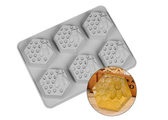 Soap Mold Bee Honeycomb x 6 cavities