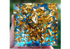 Pyramid Crystal Healing / Om / Amethyst, Blue Quartz, Gold