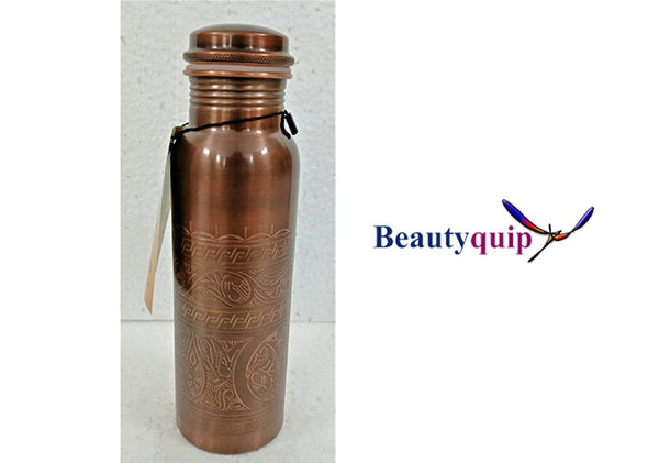 Ayurveda Copper Brown Art Drink Bottle 750ml