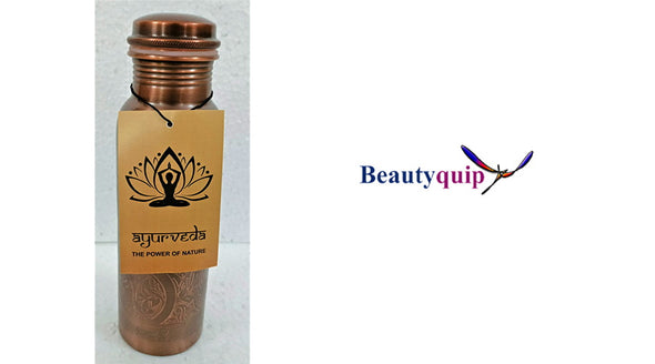 Ayurveda Copper Brown Art Drink Bottle 750ml