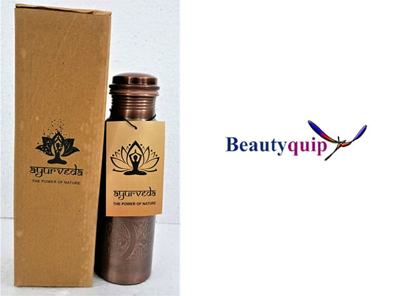 Ayurveda Copper Brown Art Drink Bottle 750ml