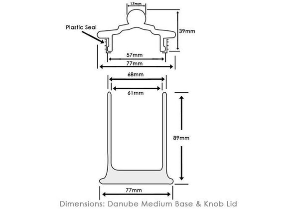 Danube Medium Base and Knob Lid Clear