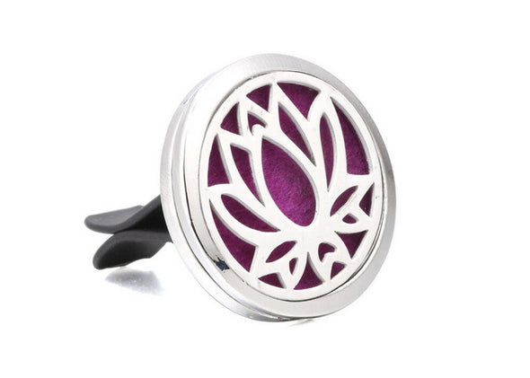 Car Aromatherapy Diffuser /Lotus Flower/ Vent Essential Oil Diffuser + 10 Pads