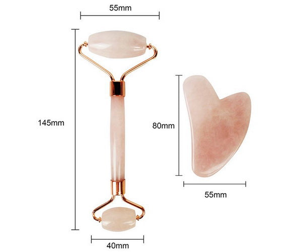 Rose Quartz / Facial Roller and Gua Sha Set Facial Massager gift box